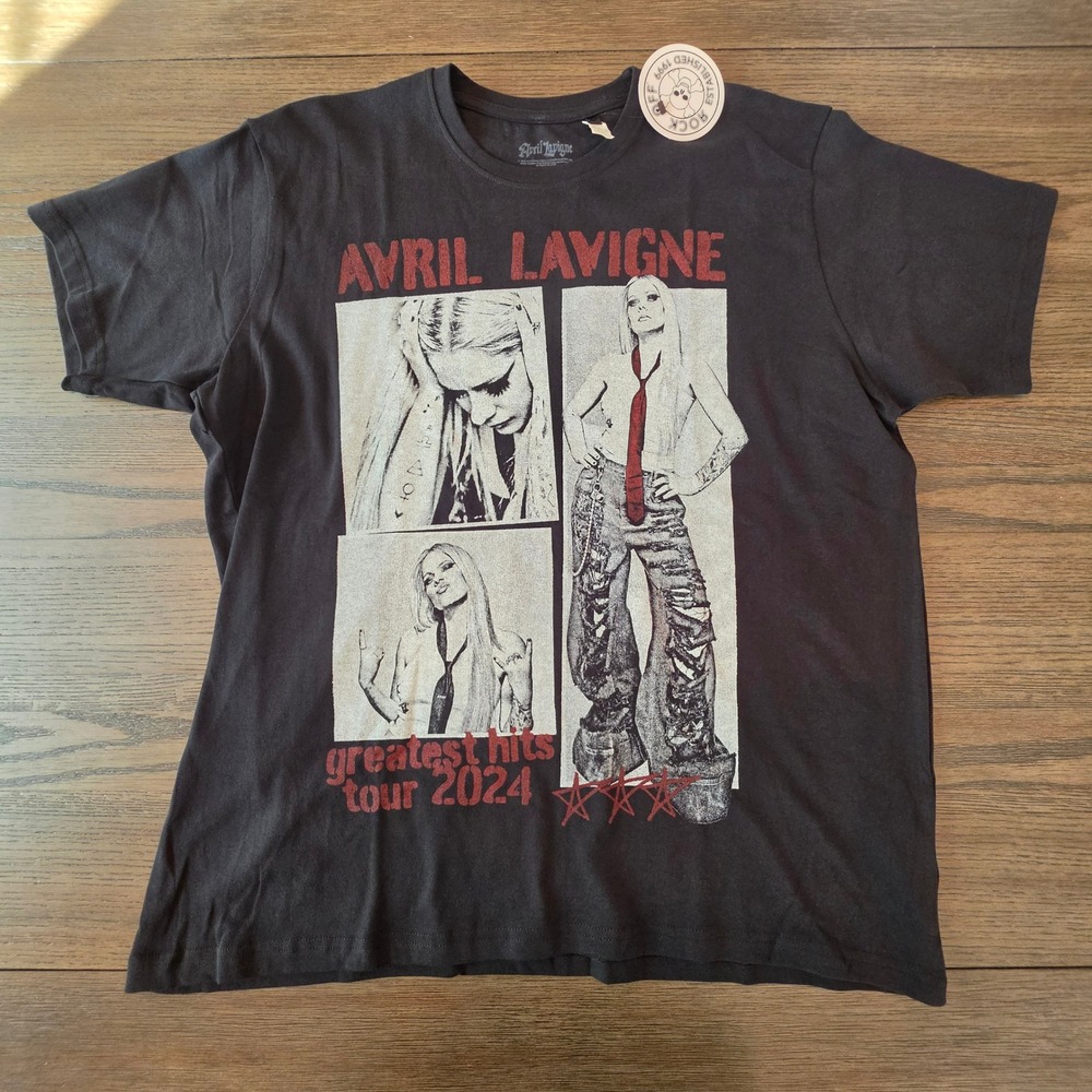Avril Lavigne Greatest Hits Tour 2024 Graphic T-Shirt Black XL NWT
